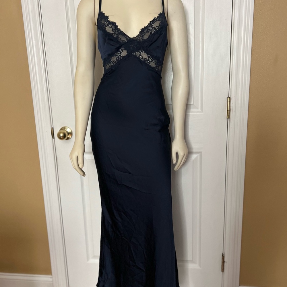Princess Polly Treasure Bias Cut Maxi Dress Navy - Picture 7 of 16